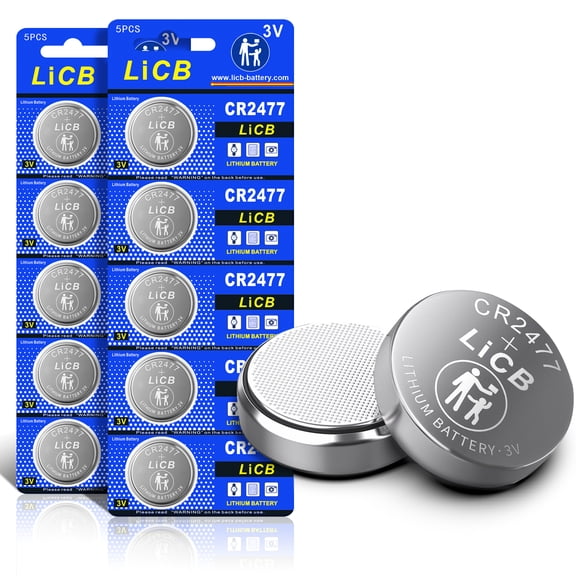 LiCB 3v Batteries CR2477 Lithium Batteries Cr2477 Battery Coin & Button Cell (10 Pack)
