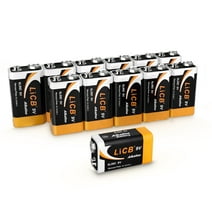 LiCB Alkaline 9V Batteries 12-Pack, Long-Lasting 9 Volt Alkaline Batteries Perfect for Smoke Detectors