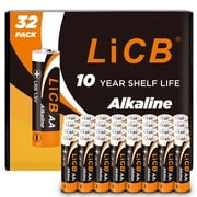 LiCB Alkaline AA Batteries Value Pack, 32 Pack 1.5 Volts Long-Lasting Double A Battery