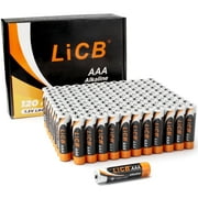 LiCB Alkaline AAA Batteries Value Pack (120 Pack), 1.5 Volts Long-Lasting Triple A Batteries for Business and Household
