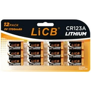 LiCB CR123A 3V Lithium Battery (12 Pack), High Capacity CR 123 Batteries, Long-Lasting Power
