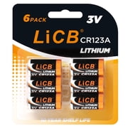 LiCB CR123A Lithium Batteries 6 Pack, 3 Volts High Capacity 123 Battery
