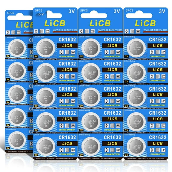 LiCB CR1632 Lithium Batteries 3V Cr 1632 Battery for Car Remote & Key Fob (20 Pack)