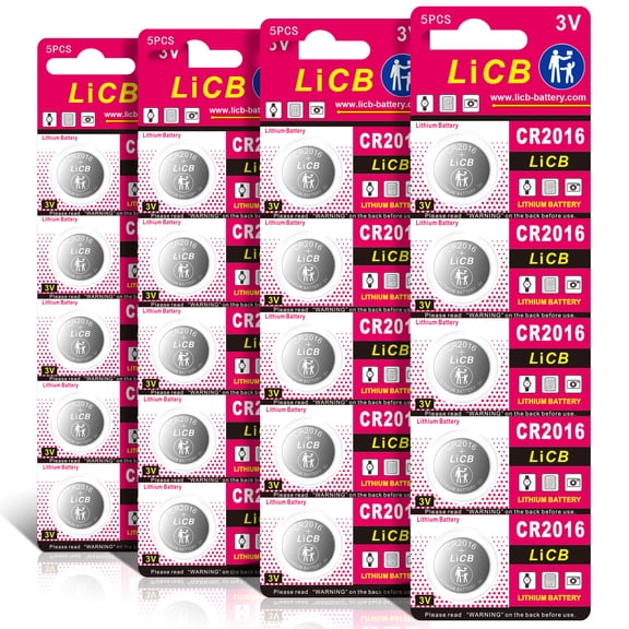 LiCB CR2016 Lithium Batteries 3 Volt Coin & Button Cell (20 Pack)