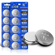 LiCB CR2450 Battery 3V Lithium CR 2450 3 Volt Coin & Button Cell 10 Pack