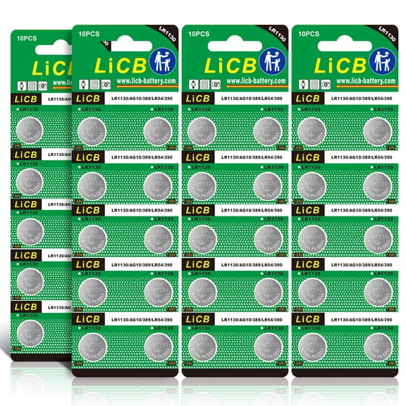 LiCB LR1130 AG10 189 Button Cell Batteries 1.5V Alkaline Battery (40-Pack)