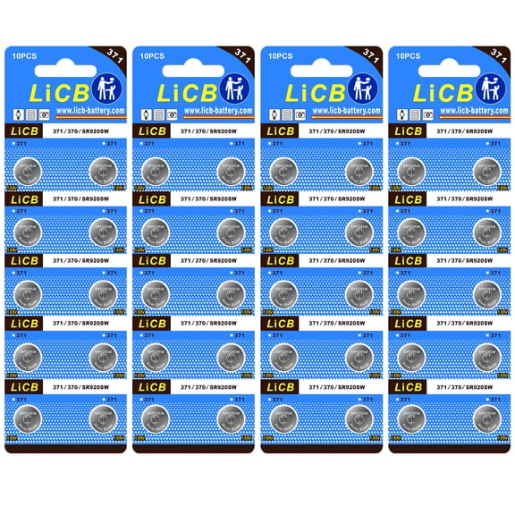 LiCB SR920SW 371 Watch Battery 1.55V Silver Oxide Button Battery (40 Pack )