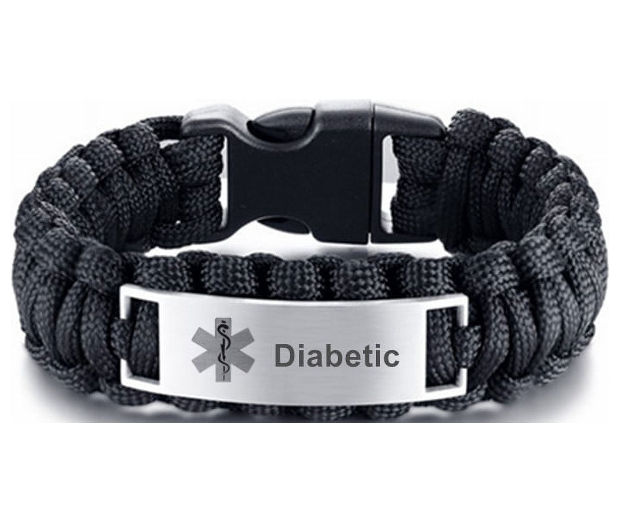 LiFashion LF Mens Stainless Steel PACEMAKER Medical Alert Outdoor Black ...