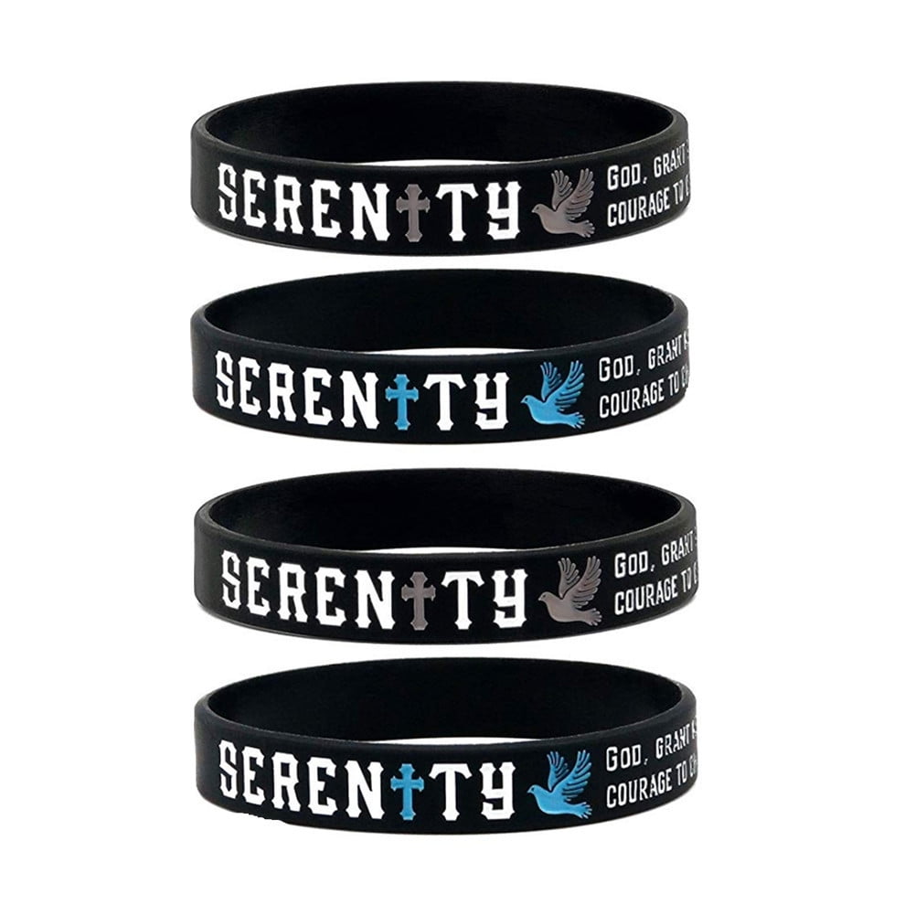 Braccialetti Silicone Serenity Prayer – Confezione All'ingrosso Di Fasce Motivazionali Ispirazione