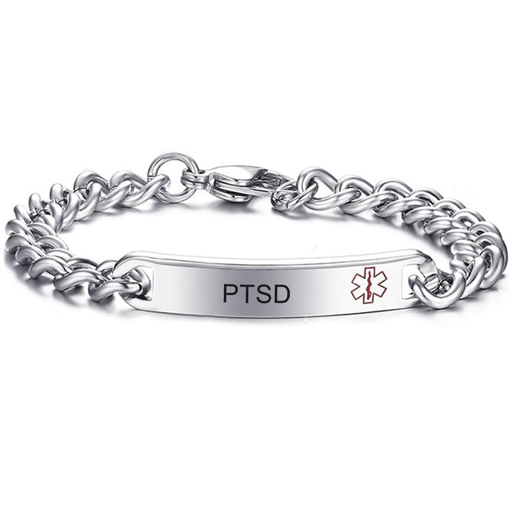 LiFashion LF Stainless Steel Cuban Link Personalized Name ICE Medical ...