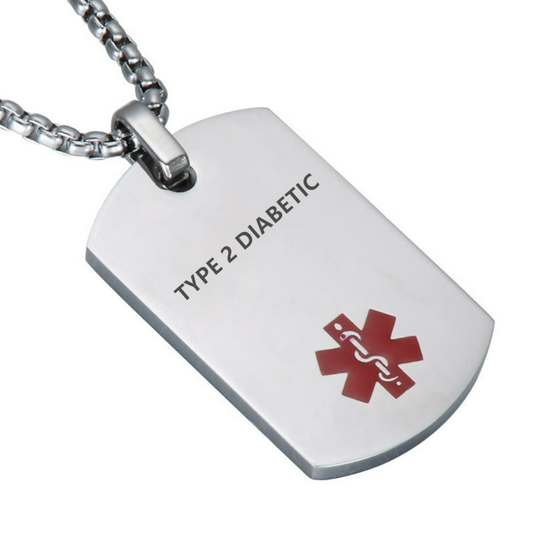 LiFashion LF Stainless Steel DNR Medical Alert Dog Tag ID Pendant