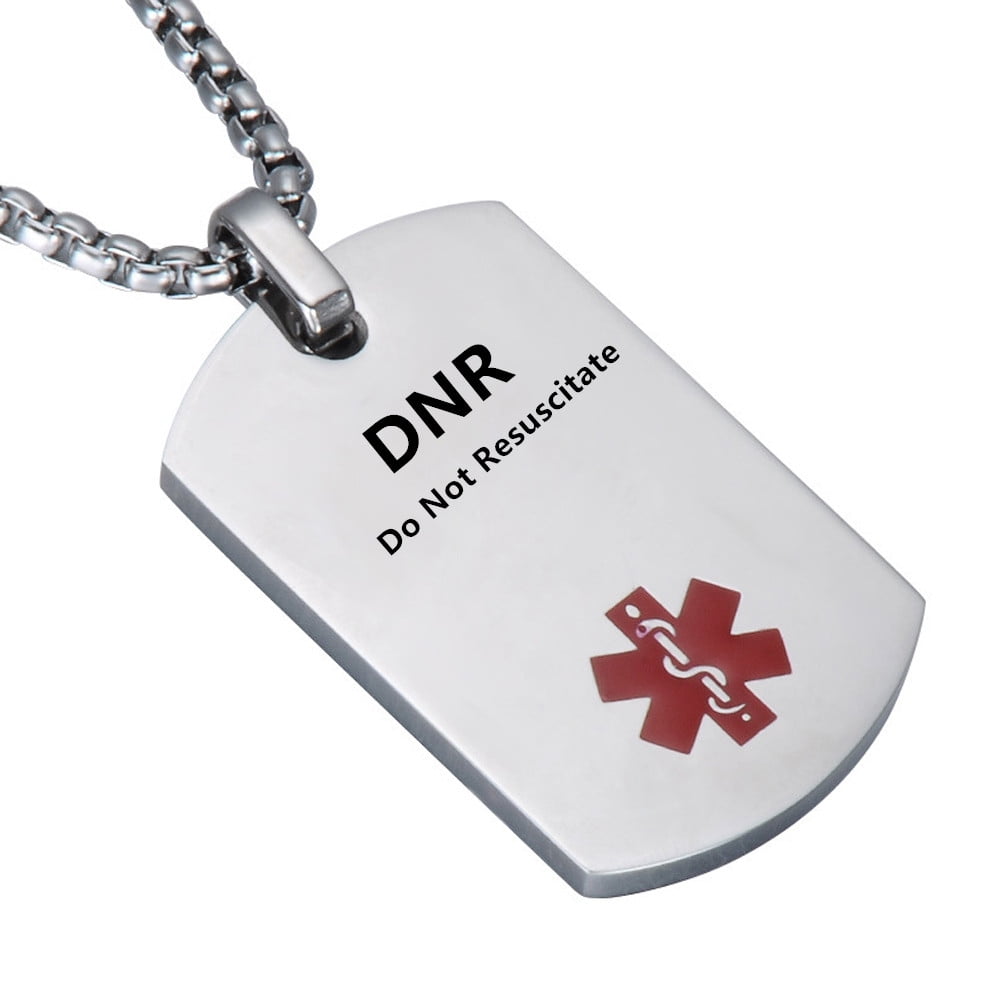 LiFashion LF Stainless Steel DNR Medical Alert Dog Tag ID Pendant