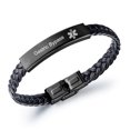thumbnail image 1 of LiFashion Medical Alert Bracelet for Men Women,Stainless Steel Black Braided Leather Medical ID Health Alert Wristband Medic Emergency Jewelry Monitoring Systems, 1 of 7