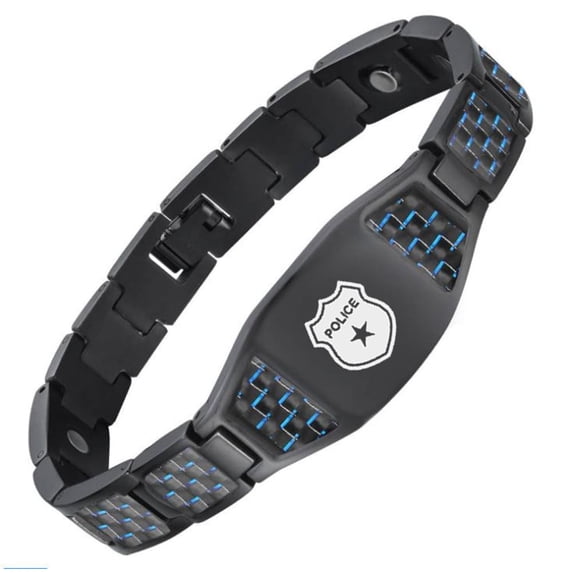 LiFashion Men’s Stainless Steel Carbon Fiber Link Bracelet, U.S ...
