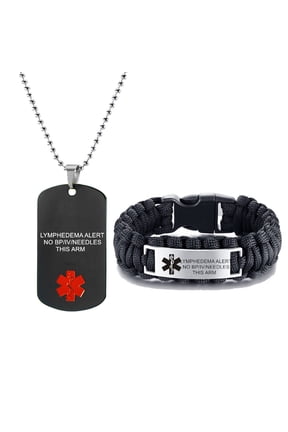 Personalized Customize Medical Alert Jewelry Sets Emergency ID Tag Paracord Survival Caduceus Bracelet Necklace Sets,Engraving Medic Jewelry for Men(Medical Alert Necklace + Bracelet)