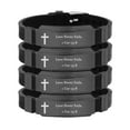 thumbnail image 1 of LiFashion Personalized Inspirational Bible Verse Bracelet Set for Men,Adjusted Faith Wristbands Stainless Steel Silicone Scripture Quote ID Bracelets Encourage Christian Religious Gift,4 Packs, 1 of 4