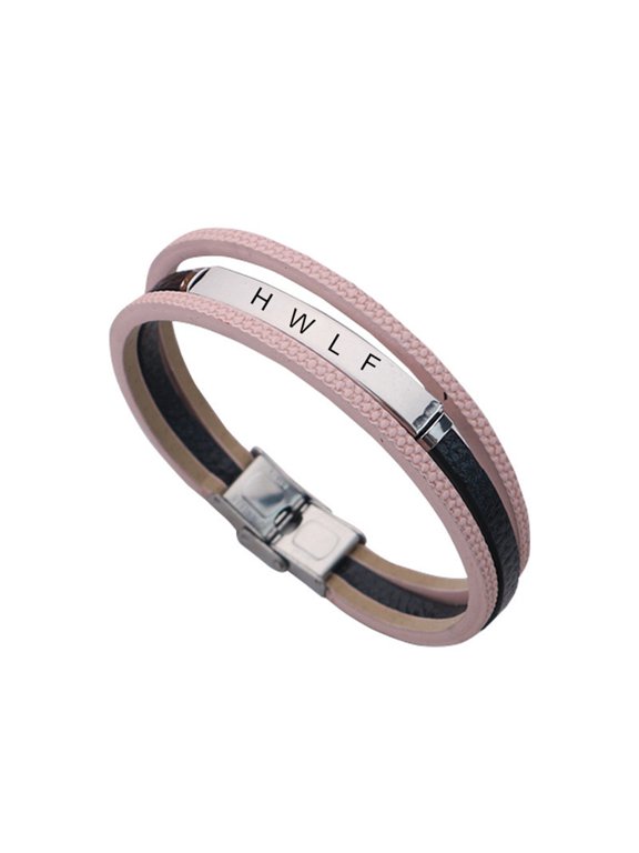 WWJD HWLF Bracelets for Lover,Handmade Leather Bracelet What Would Jesus Do He Would Love First Wristband Stainless Steel 3 Layers Inspirational Religious Reminder Jewelry Gift for Him Her