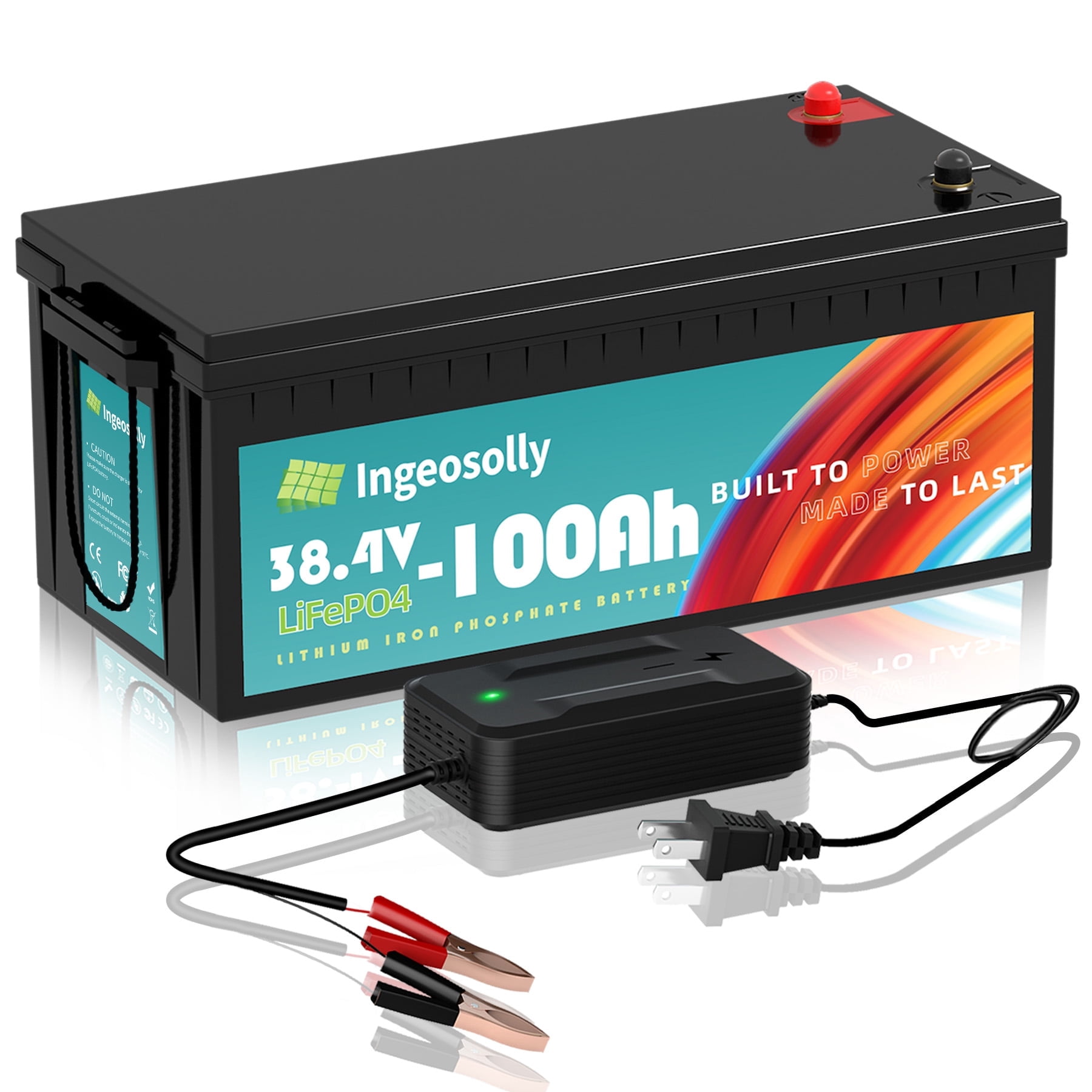 36V 100Ah LiFePO4 Battery,200A BMS,10 Yrs Lifespan,Lithium Battery for RV,Golf Cart,Solar,Trolling Motor,Marine