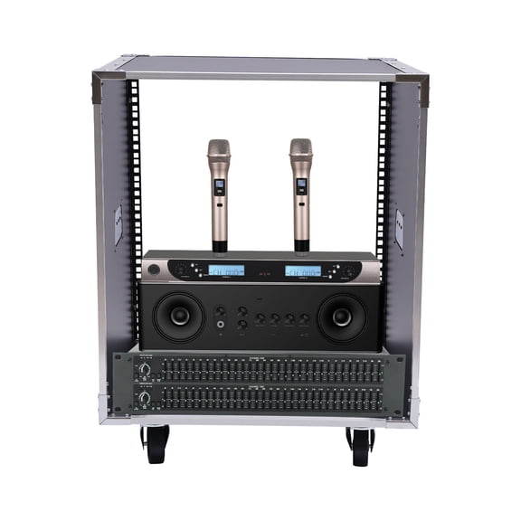LiHUiee 12U Rolling Network Server Data Cabinet Equipment Rack Case Enclosure Rack for Concert Halls