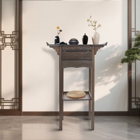LiHUiee 2-Tier Altar Table w/ Drawers, Altar Table with Storage, Meditation Table for Living Rooms, Bedrooms