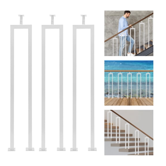 LiHUiee 3Pcs Stair Baluster U Shape Stair Balusters Carbon Steel Stair Baluster for Indoor Staircases
