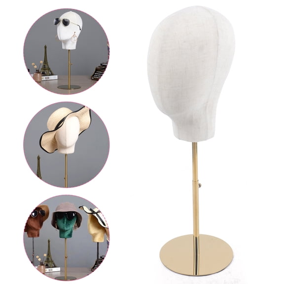 LiHUiee 46-66cm Adjustable Height Mannequin Head Manikin Cap Holder Wig Rack Stand for Clothes Store