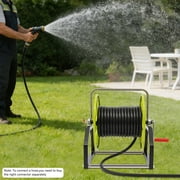 LiHUiee 59*39*50cm Hose Reel Garden Hose Holder 100m/328.1ft Water Hose Reel Storage 180   Rotation
