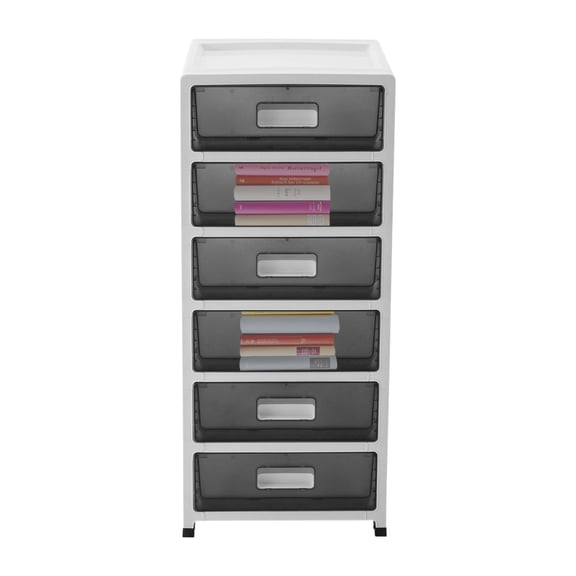 LiHUiee 6-Tier 32.8in Plastic Detachable Storage Box Office Sorting Cabinet Desktop Organizer for Homes