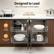 LiHUiee 68*46*57cm Blind Corner Organizer Pull-out Cupboard Organizer Pull-out Pantry Shelves for Home