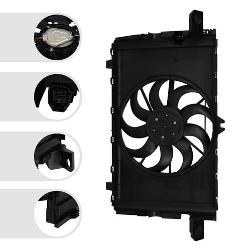 LiHUiee Black Engine Cooling Fan Assembly 149399500B Direct Replacement Fits For Tesla Model Y 2021 2022