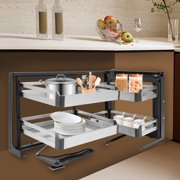 LiHUiee Cabinet Mount Blind Corner Cabinet Pull-Out Corner Organizer Swivel Corner Cabinet with 4 Baskets