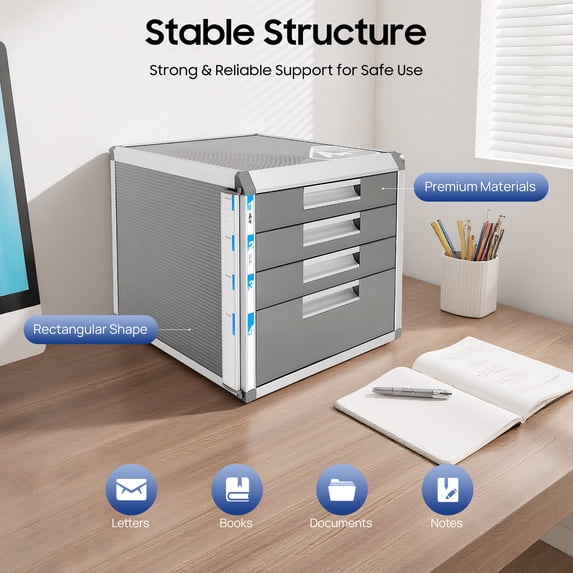 LiHUiee File Storage Cabinet with Lockable Drawers, File Cabinet ...