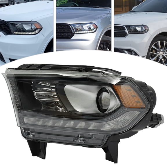 LiHUiee For Dodge Durango 2016-2020 Black HID Headlight Lamp Left LH Driver Side Direct Replacement