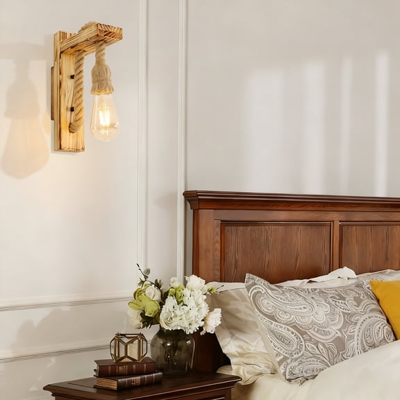 LiHUiee Industrial Classic Lamp Hemp Rope Wall Sconce Aisle Bar Wall Light 40W Lighting for Home, Restaurant