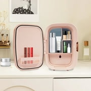 LiHUiee Modern Pink Lipstick Storage Cosmetics Refrigerator 12L/12.68Qt Compact Beauty Fridge for Makeup