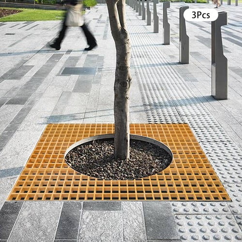 LiHUiee Modern Rectangular Grating Covers Industrial Floor Grating Drainage Grating Covers Yellow FRP
