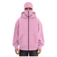 thumbnail image 1 of LiJinLong Balaclava Hoodie Zippe, Double Hooded Zip Jacket, Built-In Face Mask, Full Zip Hooded Sweatshirt, Unisex S-XXL, 1 of 5