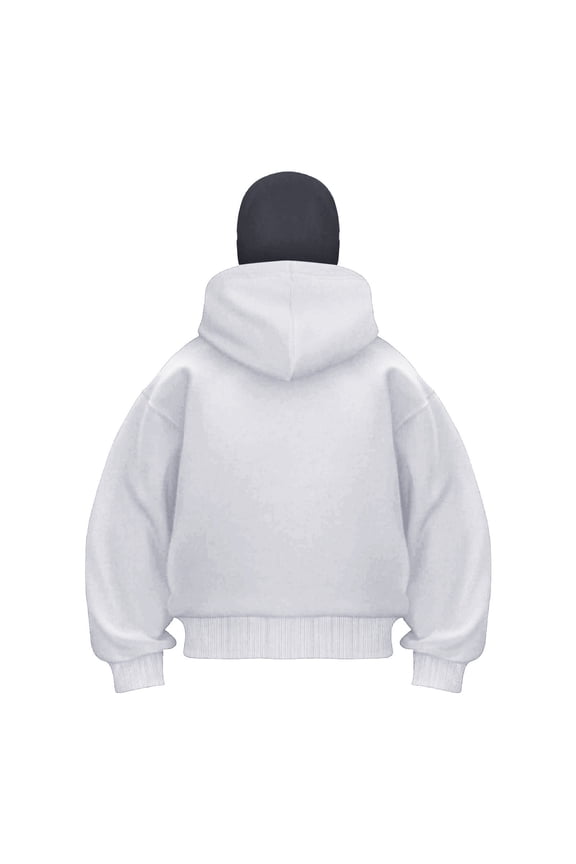Balaclava Hoodie Zipper Men&Women Fashion Comfort Casual Winter Wear Urban Street Style Everyday Hooded Jacket, Light Gray XXL