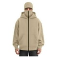 thumbnail image 1 of LiJinLong Balaclava Hoodie Zipper Men's Double Layered Hood Warm Fleece Lining Cold Weather Streetwear Hip Hop Y2K Fashion Urban Style S-XXL, 1 of 5
