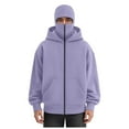 thumbnail image 1 of LiJinLong Balaclava Hoodie Zipper Men's Double Layered Hood Warm Fleece Lining Cold Weather Streetwear Hip Hop Y2K Fashion Urban Style S-XXL, 1 of 5