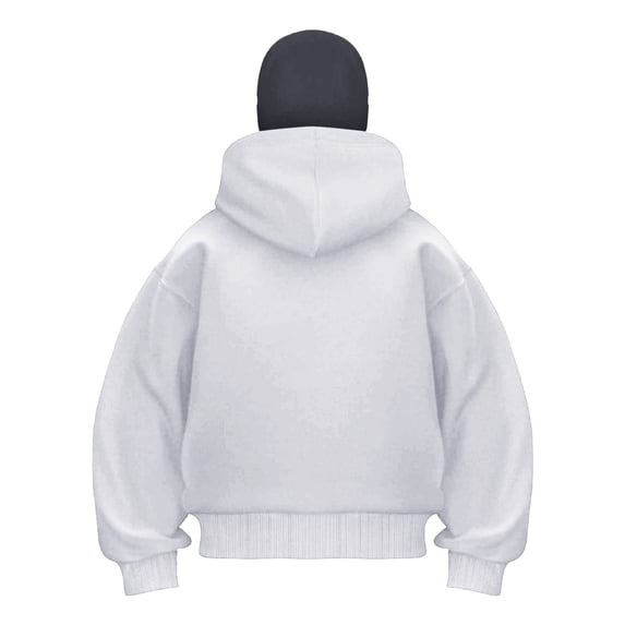 LiJinLong Balaclava Hoodie Zipper Men's Full Face Cover Windproof Fabric Winter Commute Outdoor Activities Cold Weather Essentials, Light Gray M