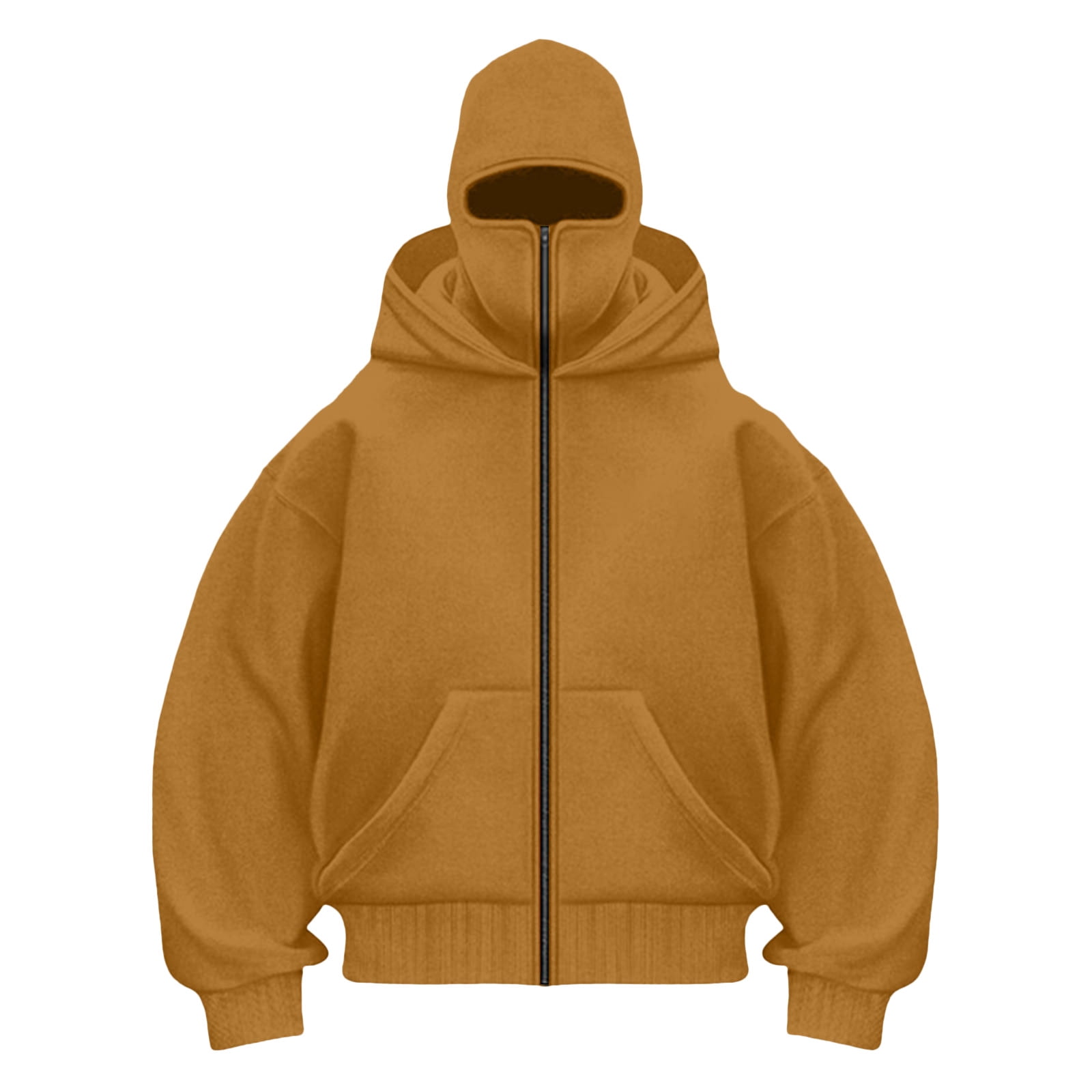 LiJinLong Balaclava Hoodie Zipper Unisex Thermal Insulated Wind Resistant for Snowboarding Skiing Hiking in Extreme Cold Outdoor Adventure Jacket S-XXL