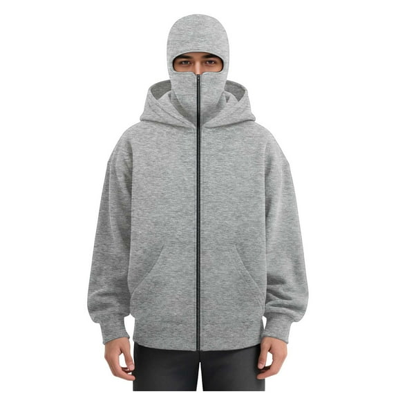 LiJinLong Balaclava Hoodie Zipper Unisex Windproof Design with Face Mask for Skiing Snowboarding Motorcycle Riding Winter Sports Protection S-XXL