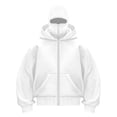 thumbnail image 1 of LiJinLong Balaclava Hoodie Zipper Unisex Windproof Design with Face Mask for Skiing Snowboarding Motorcycle Riding Winter Sports Protection, White XL, 1 of 3