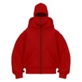 thumbnail image 1 of LiJinLong Balaclava Hoodie for Men Warm Face Hip Hop Double Layered Hoodies with Mask Fashion Zip Up Y2k Jackets, Black L S-XXL, 1 of 6