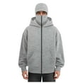 thumbnail image 1 of LiJinLong Balaclava Hoodie for Men Warm Face Hip Hop Double Layered Hoodies with Mask Fashion Zip Up Y2k Jackets, Black L S-XXL, 1 of 5