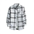 thumbnail image 1 of LiJinLong Men's Plaid Button Down Shirts Red and White Plaid Shirt Long Sleeve Flannel Plaid Casual Button Down Regular Fit, WH2 M, 1 of 2