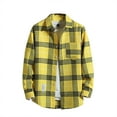 thumbnail image 1 of LiJinLong Mens Dress Shirts Button Up Shirt Red and White Plaid Shirt Long Sleeve Flannel Plaid with Pockets Lightweight Casual Shirt, YE2 L, 1 of 2