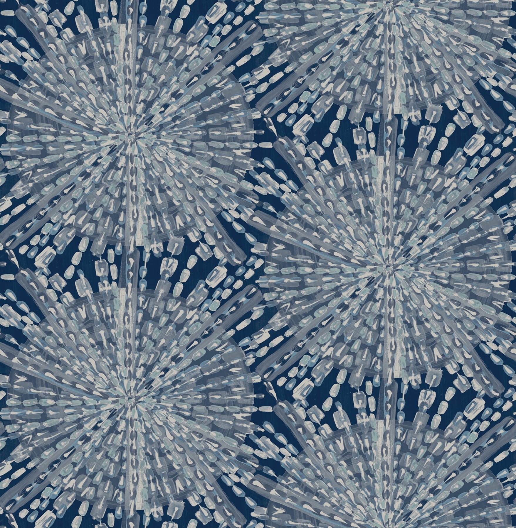 Navy Sunburst Peel & Stick Geometric Wallpaper Roll