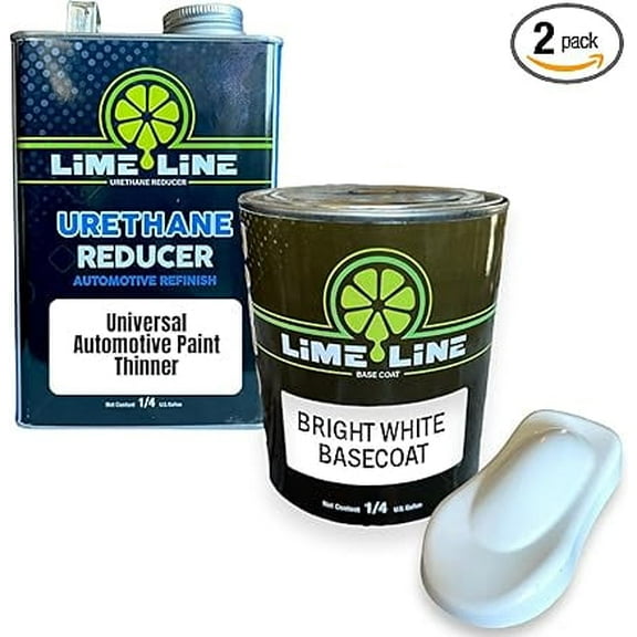 LiME LiNE Automotive Basecoat with Urethane Reducer Quart Combo Pack (White)